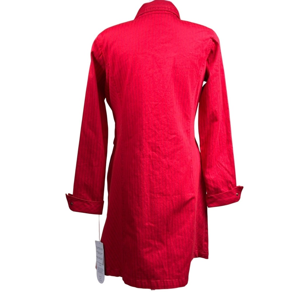 DG2 Diane Gilman Red Denim Shirt Dress Size L NWT Western Cowgirl Americana - Picture 3 of 9